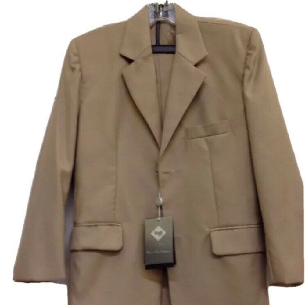 New Boys Bijan Kids Collection  2-Piece Khaki Suit